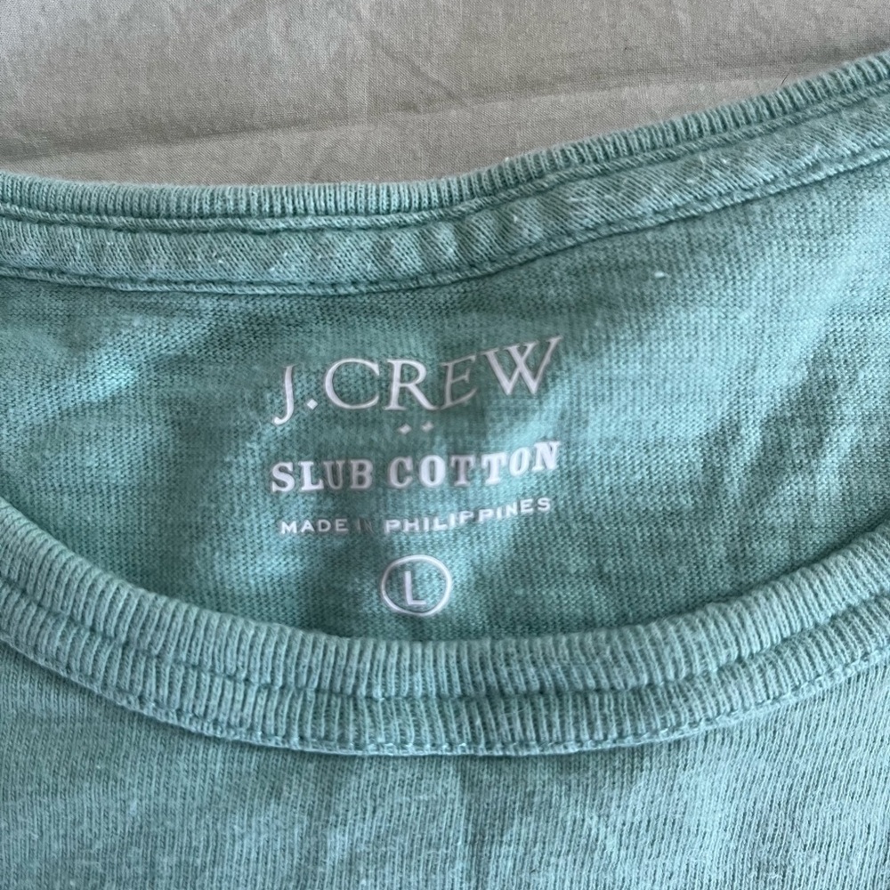 J. Crew Slub Cotton Tee in Teal